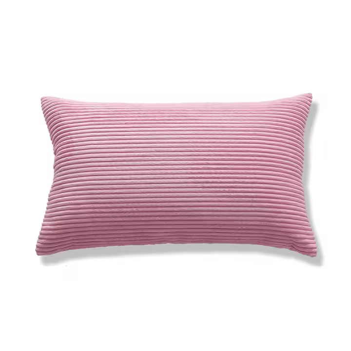 Funda De Cojín Rectangular De Flanela Corduroy Para Sofá Y Silla Estilo Solido Y Rayado Tamaño 30x50cm Cubierta De Almohada - 1