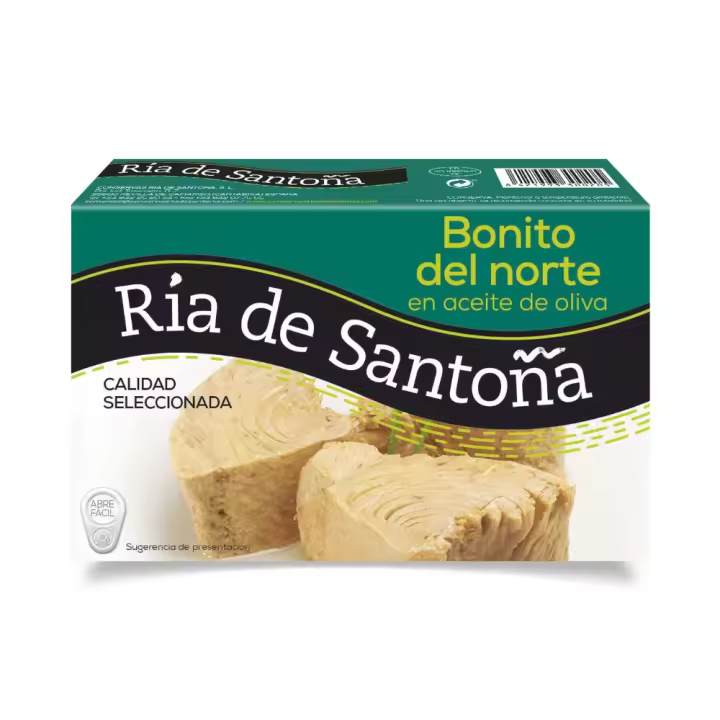 PACK 6 Bonito del norte en aceite de oliva lata 110Gr Ría de Santoña: Delicioso y saludable, elaborado artesanalmente con pescado del Cantábrico, envasado en aceite de oliva de alta calidad para un sabor exquisito. - 1