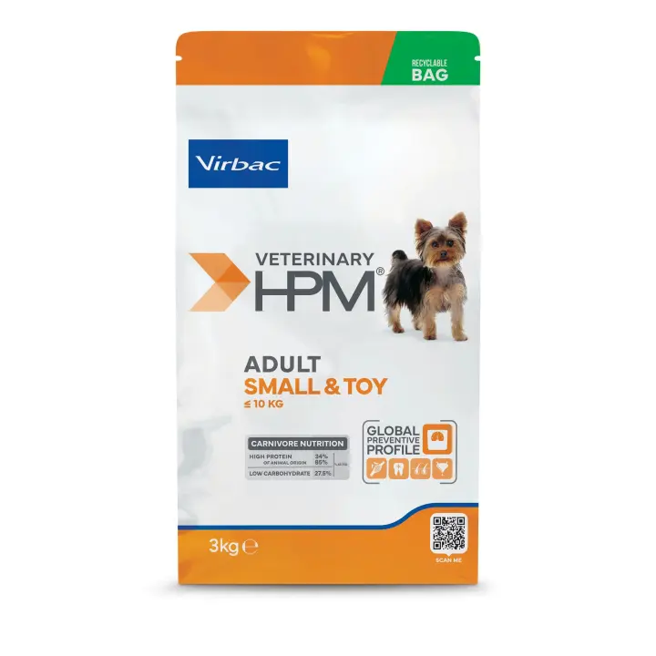 Virbac Veterinary HPM Adult Small & Toy - Pienso para Perros Adultos de Razas Pequeñas o Mini - 1