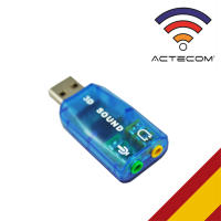 Actecom Tarjeta de Sonido USB Externa Adaptador Audio 5.1 Micrófono 3.5mm Conector Jack para PC Laptop Altavoces Auriculares - details 2