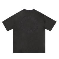 Camiseta De Verano Para Hombres Y Mujeres Con Bordado De Letras Cuello Redondo De Cuero Cortado Manga Corta Estilo Casual Oversize Top Tees - details 11