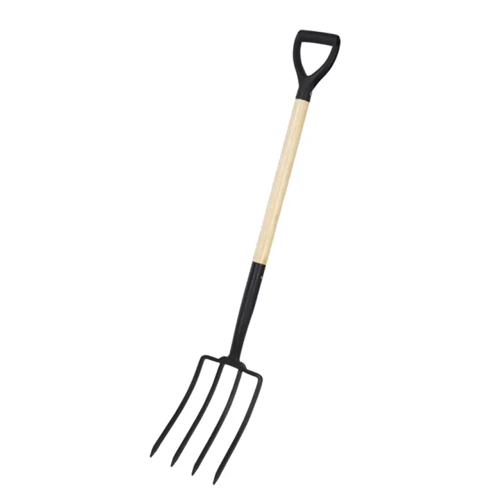 Horca Jardín Mango Madera 115 Cm - 4 Púas - Tacto Suave - Ergonómico - Colgable - 1