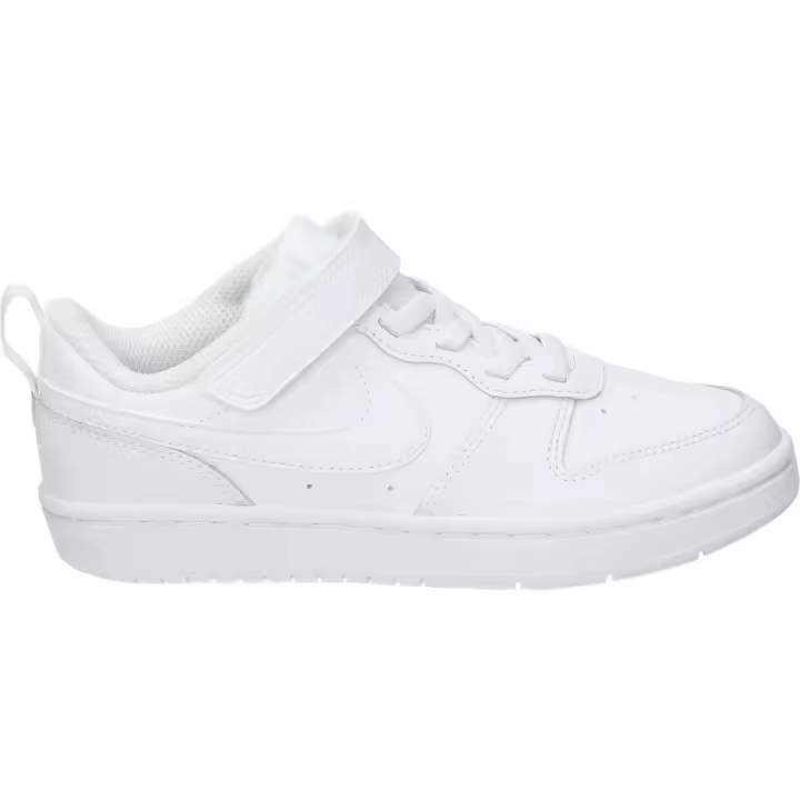 NIKE | Deportiva Nike Court Borough Low 2 Kids – Zapatilla Casual en Color Blanco Infantiles – Sneaker con Cierre de Cordones y Velcro – Estilo Casual – Versátiles – Combinables – Modelo BQ5451-100 - 1