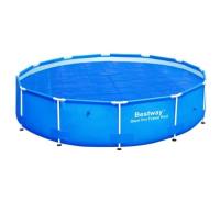 Cobertor Solar de Burbujas BESTWAY para Piscina Desmontable de varias medidas y modelos: rectangular y circular de fácil instalación sobre el agua. El plástico evita que el agua se ensucie y lo calienta, en cierta medida. - details 6