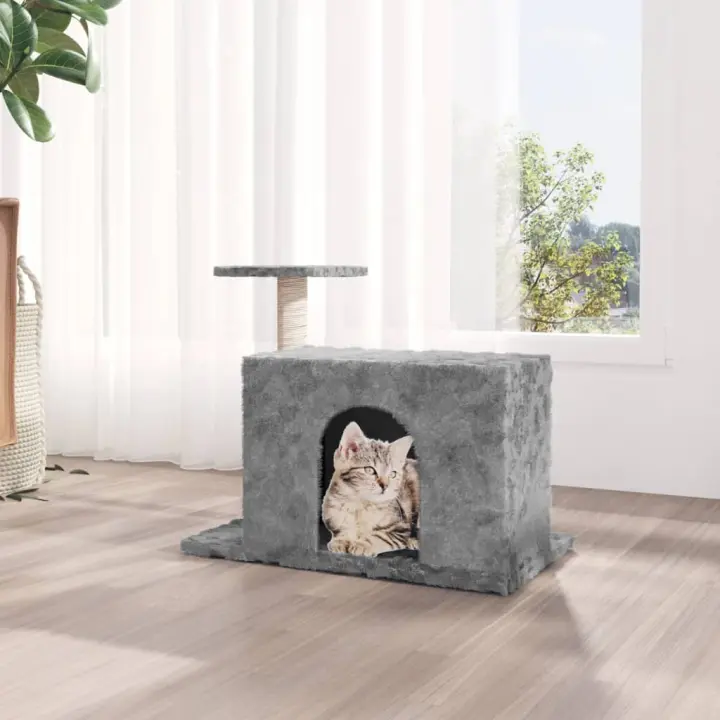 vidaXL Rascador para Gatos con Postes de Sisal 51 cm Juguete Torre Color Crema,  Gris claro,  Gris oscuro y mas - 1