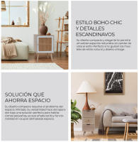 Rebecca Muebles Bajo para TV Cómoda Multiusos with 2 Puertas de Madera Blanca y Marrones - details 0
