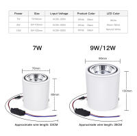 Lámpara De Techo LED De Aluminio COB Spot Light Montada En Superficie 7W 12W Iluminación Interior Para Pasillo Decoración Del Hogar 110V 220V - details 1