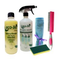 PACK de limpiador ECOJIN LABONCLER + Difusor + Cepillo Textil Especial Mascotas + Bayeta de Microfibra +  Estropajo con Esponja  Lote de Quitagrasas y Quitamanchas  Ahorro garantizado  Limpiaybrilla Marca: EcoJin LABONCLER. CUIDATE CON ECOJIN sin toxicos - details 2