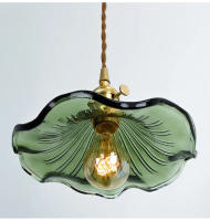 Lámpara Colgante De Vidrio Colorido LED Para Dormitorio Y Sala De Estar Estilo Art Decó Chandelier Colgante De Cobre Simple Para Bar Y Restaurantes - details 5