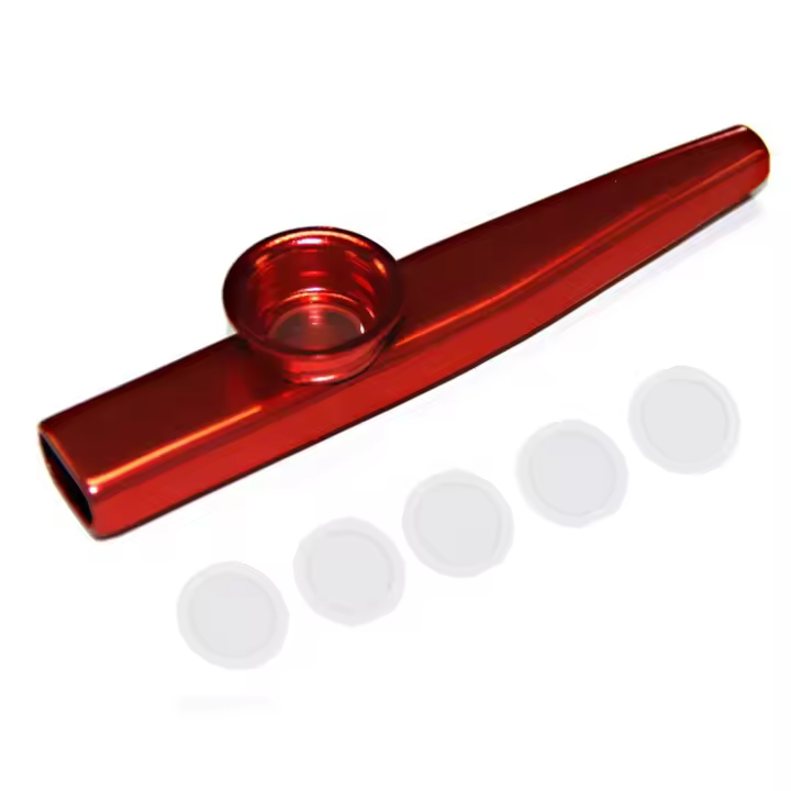 Mirliton hecho de aleación de aluminio con membrana roja - 1