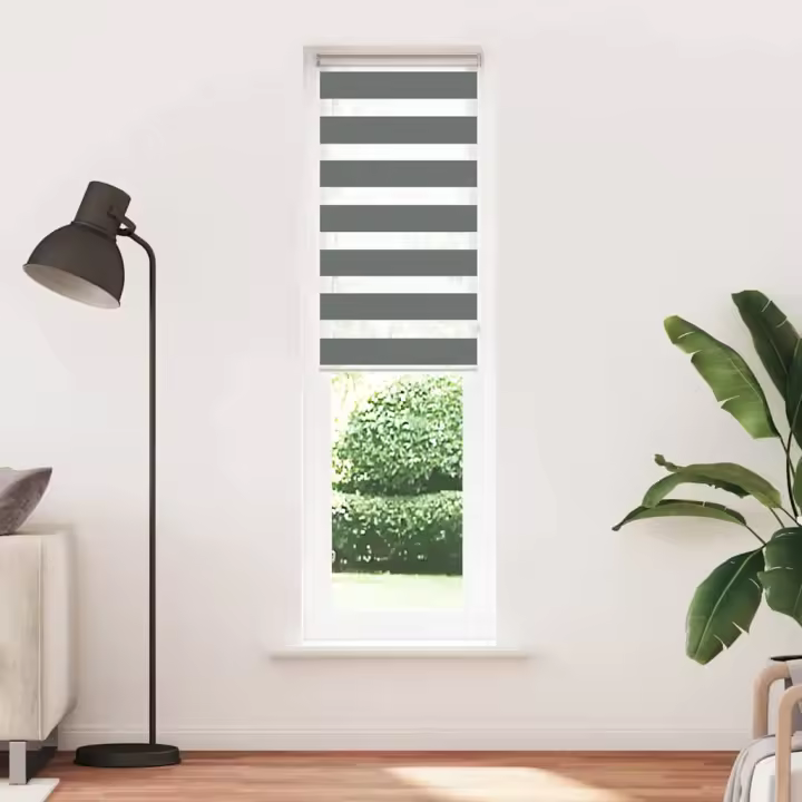 Estor cebra gris oscuro 70x200cm tejido ancho 65,9 cm poliéster - 1