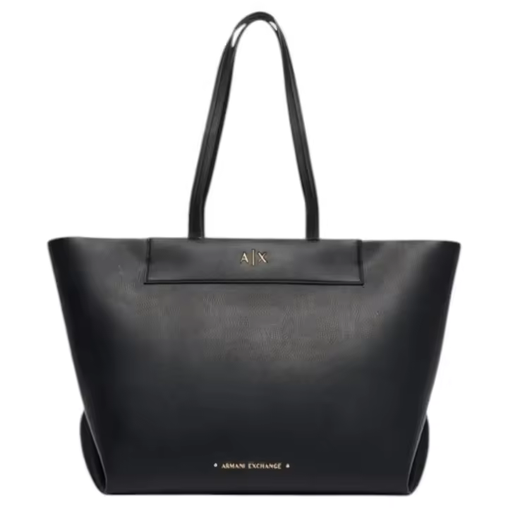 Shopper Armani Exchange Donna Line Logo Leather Black - 1