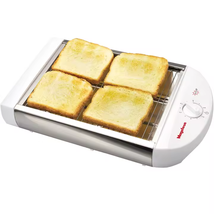 Magefesa Sun Up - Tostadora Horizontal para 4 Tostadas/Rebanadas, 600W, Bandeja Recogemigas, Temporizador, Todo Tipo de Panes, 5 Niveles de Tostado - 1