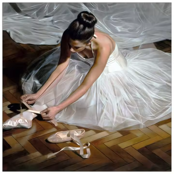 Panel decorativo, listo para Colgar. Estudio de Arte-Bailarina-Cm 30x30 - 1