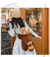 Mochila De Peluche Roja Panda Estilo Acostado Personalizable Muñeca Suave Bandolera Para Mujer Regalo De Cumpleaños Estilo Lindo Y Suave - details 5