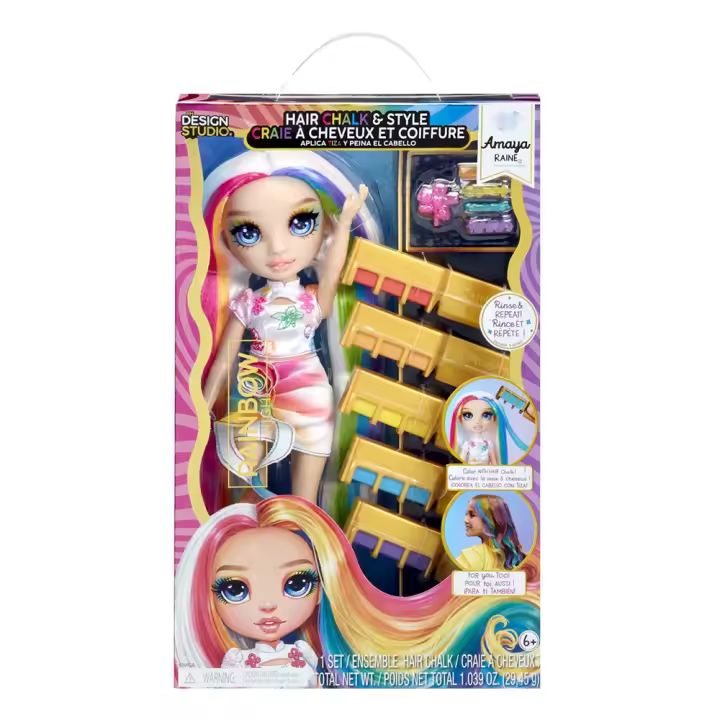 Muñeca Rainbow High Hair Chalk & Style Doll- Amaya. Con pelo extra largo para cepillary teñir. 30,48x19x8,10 cm (Mga 526780) - 1