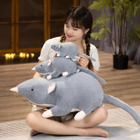 Peluche De Rata De Tela Suave Realista Gris Juguete De Almohada De Ratón Divertido Regalo De Cumpleaños Y Navidad Para Todas Las Edades - details 9