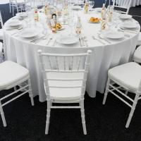 Mantel De Seda Brillante Blanco round Resistente a Arrugas Para Bodas Y Fiestas Decoración De Mesa Sólida De Satén Multi Tamaños - details 6