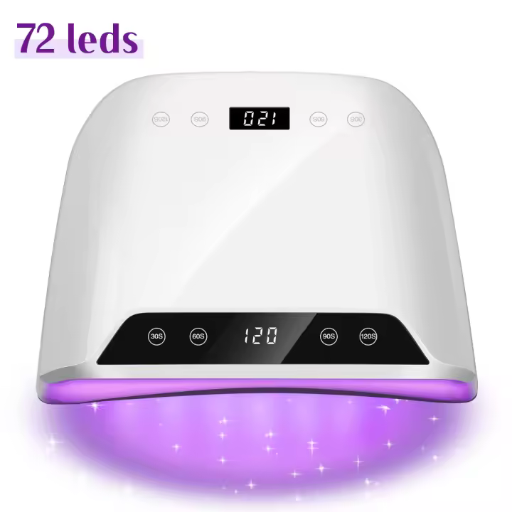Secador De Uñas LED UV Profesional Con 72 LEDs Pantalla LCD De 4 Ajustes De Tiempo Sensor Automático Para Polvos De Uñas - 1