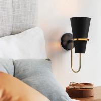 Lámpara de pared de cuerno colorido, nórdico moderno E27 lámpara de pared de metal, lámpara de pared de latón de estilo industrial para restaurante pasillo dormitorio sala de estar-Negro - details 2