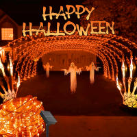Cadena De Luces LED Solar Para Exterior 100 LEDs 12m Decoración De Jardín Para Halloween Y Navidad 8 Modos Luces De Valla Solar - details 0
