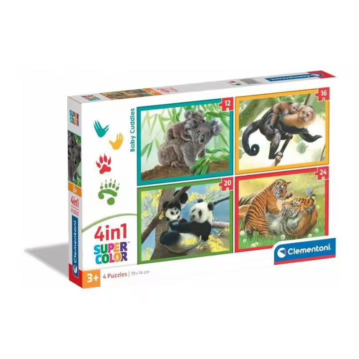 PUZZLES PROGRESSIVOS 4 EN 1 ANIMALES CON CRIA DE CLEMENTONI - 1