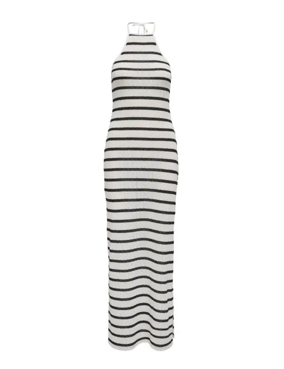 Vestido Only Halia maxi cuello halter rayas de mujer - 1