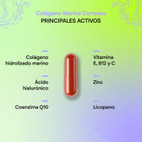Colágeno Marino Hidrolizado +  Ácido Hialurónico Q10 Vit C E - Piel - Vitaminas C E y Q10 - 100%  Péptidos de Colágeno Tipo I - 60 Cápsulas Nutralie - details 2