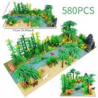Bloques De Construcción Clásicos Base Placa De Granos 580pcs Pack Para Crear Un Escenario De Selva Tropical Para Niños - details 1