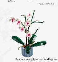 Bloques De Construcción De Plástico Para Orquídea Rosa Bouquet Decoración Mariposa Planta Bonsái Juego De Ensamblaje Creativo Para Niñas Y Adultos - details 8
