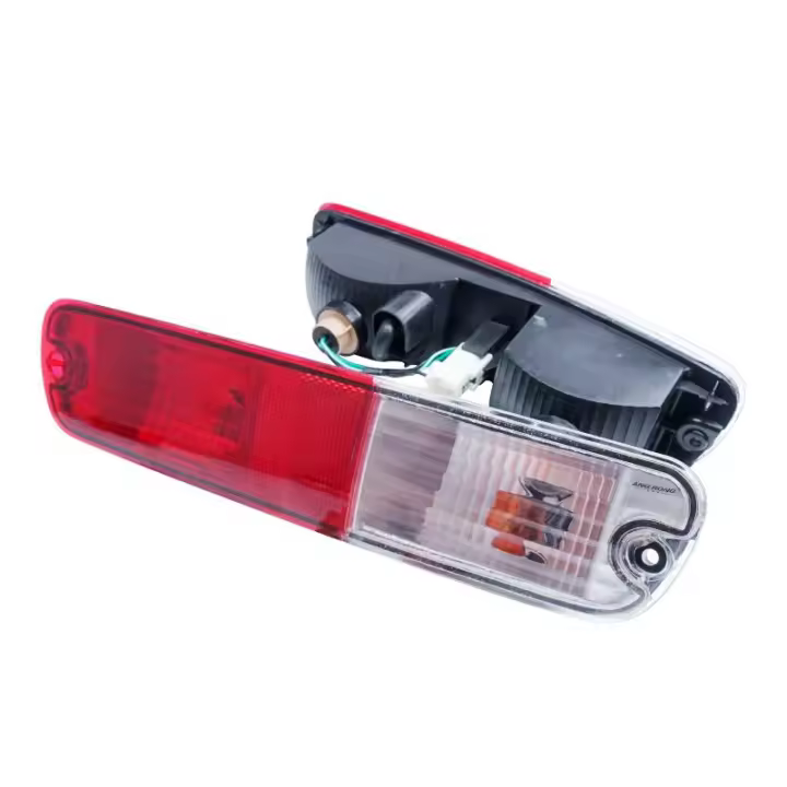 Reflector De Parachoques Trasero ANGRONG Para Mitsubishi Pajero Montero Shogun V73 V77 2002-2006 Luz Amarilla Y Roja Con Bombilla Halógena Incluida - 1