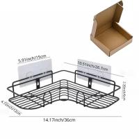 Estante De Pared Triangular Para Baño No Perforado Soporte De Almacenamiento Para Inodoro Y Lavabo Montado En La Pared - details 3
