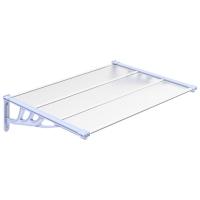 vidaXL Marquesina puerta policarbonato gris y transparente dimensiones 122x90 cm, 152.5x90 cm, 199x90 cm Protección Rayos UV para Terraza Patio Exterior Jardín - details 4
