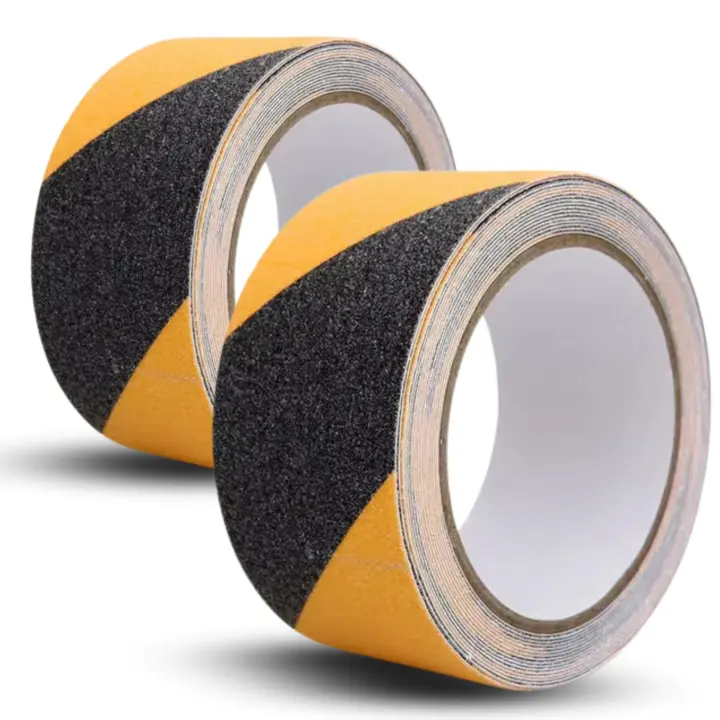 Pack 2 Cinta Antideslizante Escaleras 5cm x 5m. Tiras Antideslizantes Escaleras para Interiores y Exteriores. Fuerte Cinta Seguridad Adhesiva para Suelo Antideslizante. Evita Resbalones y Caídas - 1