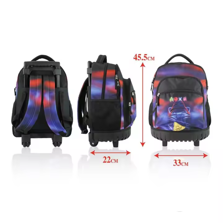 Mochila Escolar con Ruedas para Niños y Niñas, Carro para Mochila Escolar Convertible para Colgar de la Espalda - 1