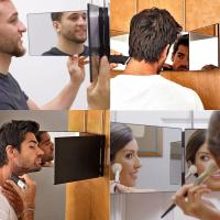 Espejo De Maquillaje Plegable Con Tres Espejos De 360 Grados Telescopio Para Autoestilización Coloreado De Cabello Y Peinado DIY Corte De Cabello - details 7