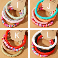 Juego De 4 Pulseras Hechas a Mano Coloridas Bohemio Para Mujer Pulsera De Arcilla De Colores Mixtos Joyería Bohemia - details 3