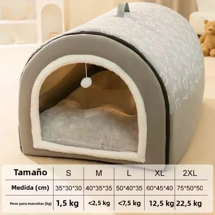 Casa De Perro Invierno Cama Caliente Desmontable Lavable Saco De Descanso Profundo Para Perros Medianos Y Grandes Algodón 100% Estilo Mecánico De Limpieza - 1