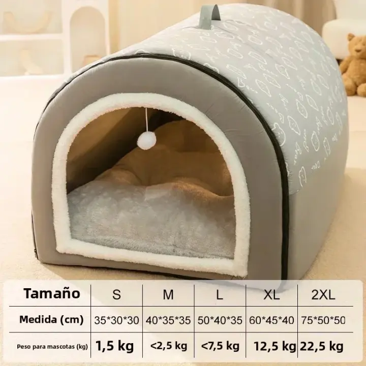 Casa De Perro Invierno Cama Caliente Desmontable Lavable Saco De Descanso Profundo Para Perros Medianos Y Grandes Algodón 100% Estilo Mecánico De Limpieza - 1