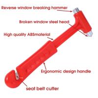 Martillo De Emergencia Para Ventanas De Coche Herramienta De Rompido De Vidrio Y Cortador De Correas De Seguridad Para Buses Y Camiones - details 5