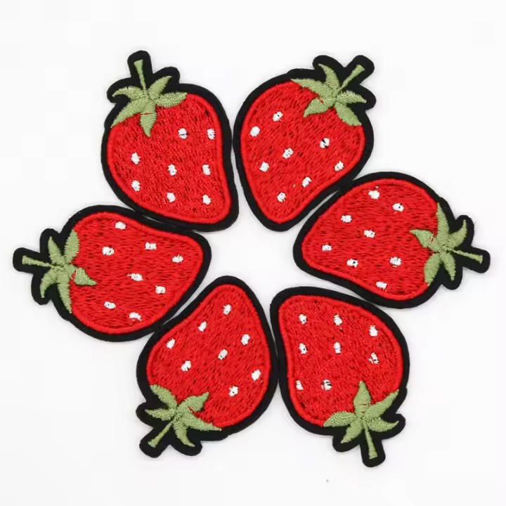 6pcs Parches De Bordado De Animales De Dibujos Animados Para Jeans Sombreros Bolsos Ropa Buzo Estilo DIY Parche De Manzana Y Corazón - 1