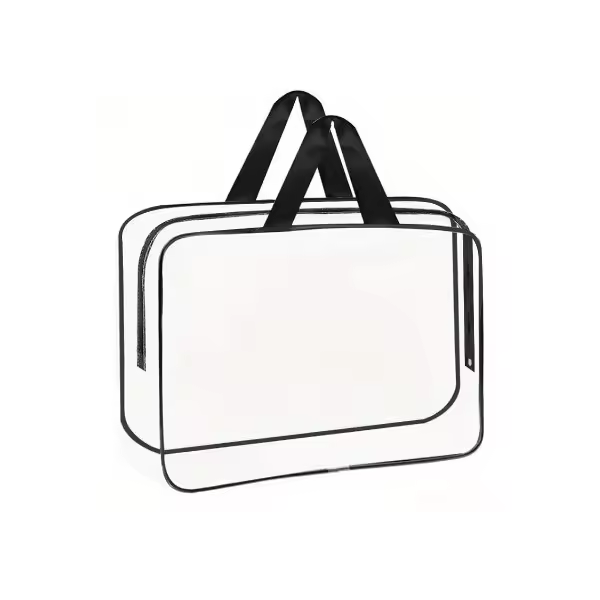 Bolsa De Almacenamiento Transparente Grande De PVC Para Viajes Reutilizable Organizador Impermeable Para Bloques De Construcción Rompecabezas Libros Productos De Higiene Personal - 1