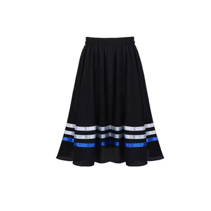Girls Dance Skirt Long Ballet Skirt Wrap Skirt Stripes Maxi Skirt Vintage Swing Skirt - 1