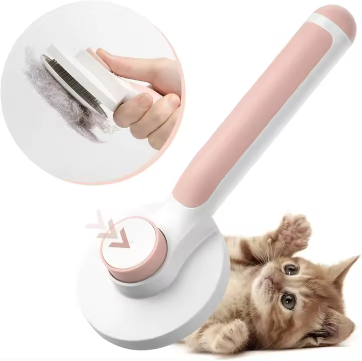 Dog Cat Brush,  Self-Cleaning Dead Hair Brush for Cat Dog Long Short Haired for Effectively Removing Up to 95% of Dead Hair and Hair Tomentose Undercoat Tangles Dead - 1