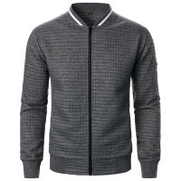 Chaqueta De Manga Larga Para Hombre Con Cuello Erguido Y Cremallera Estilo Casual Chaqueta De Patoche Con Patrón Cuadriculado - details 37