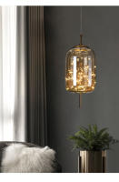 Lámpara Colgante LED Moderna De Vidrio Iluminación De Techo Fijación Por Cuerda Decoración De Dormitorio Luminaire Chandeliers - details 1