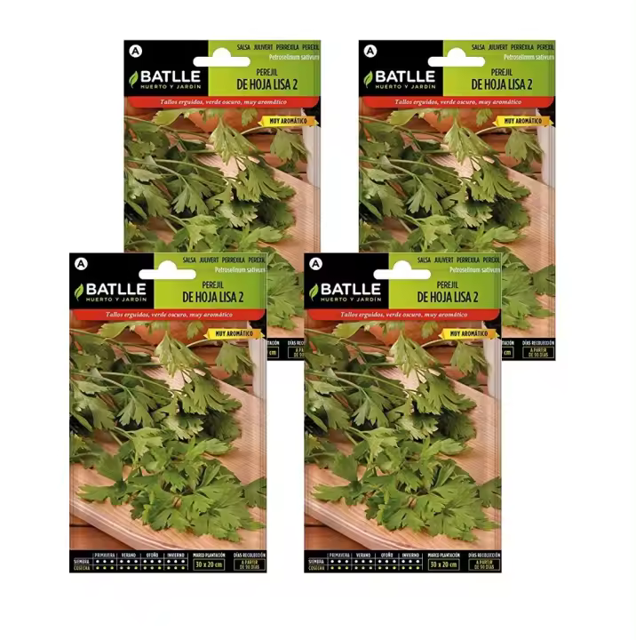 4 Sobres de Perejil de Hoja Lisa de Semillas Batlle. - 1