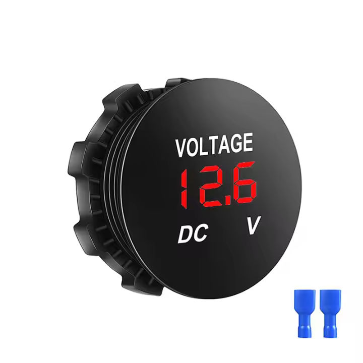Voltímetro Digital LED 12V Impermeable Para Coche Barco Con Pantalla Táctil De Voltaje Medidor De Batería Panel De Pantalla ABS+Aluminio - 1