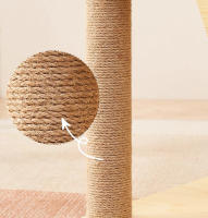 Torre para Gatos con Casa, Hamaca y Plataformas, 151 cm Alto x 60 cm Ancho x 40 cm Profundo, Color Natural - details 1