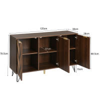 Aparador, exclusivo aparador de Tres Puertas con detalles elegantes y Espacio de almacenamiento Amplio. La Puerta está hecha de Chapa de Madera maciza Y tiene una sensación cóncava y convexa. Incluye laminado. Gabinete pequeño de Oro G - details 6